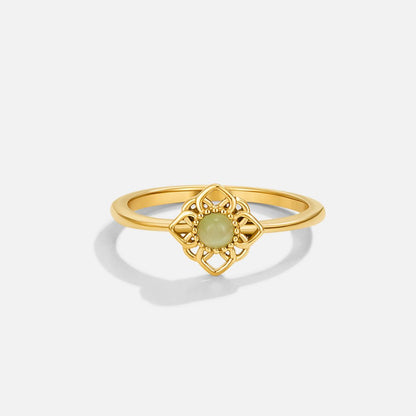 Vintage Lotus Opal-Effect Ring
