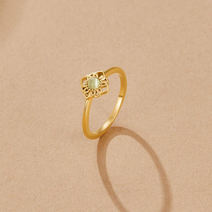 Vintage Lotus Opal-Effect Ring