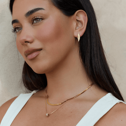 Vintage Gold-Tone Leaf Earrings