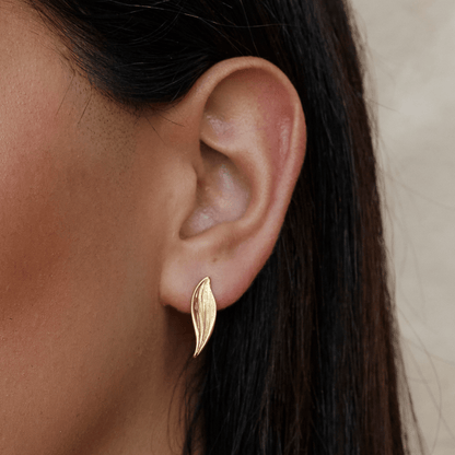 Vintage Gold-Tone Leaf Earrings