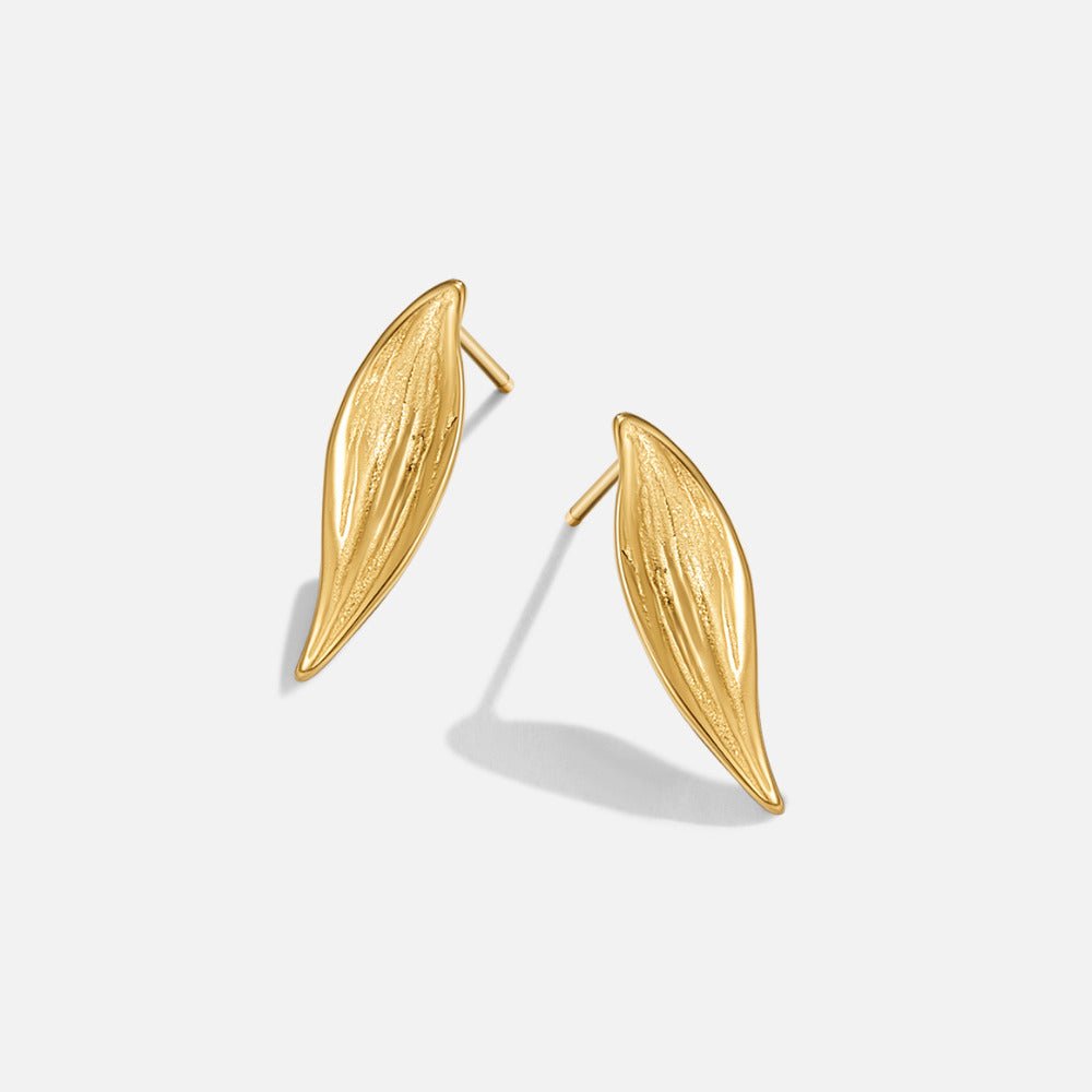 Vintage Gold-Tone Leaf Earrings