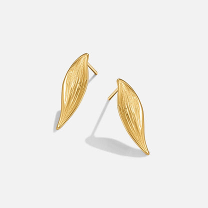 Vintage Gold-Tone Leaf Earrings