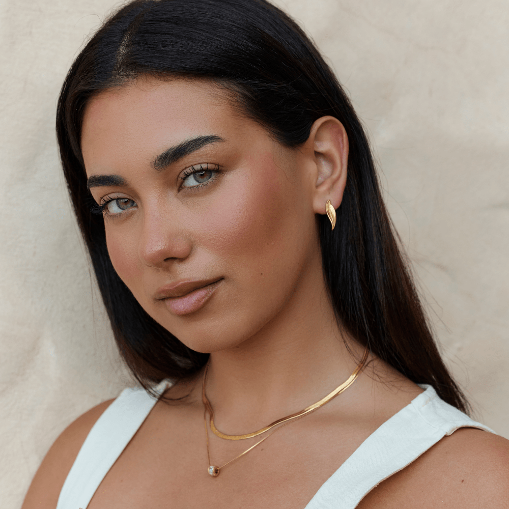 Vintage Gold-Tone Leaf Earrings
