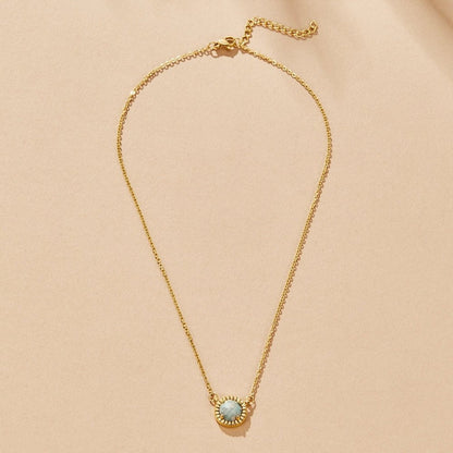 Vintage Aqua Green Bead Necklace