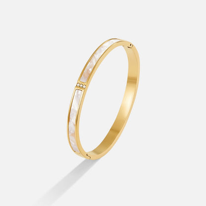White Sahara Gold-Tone Bangle