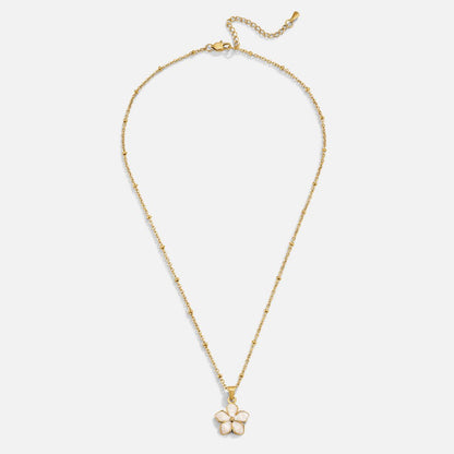 White Sakura Gold-Tone Necklace