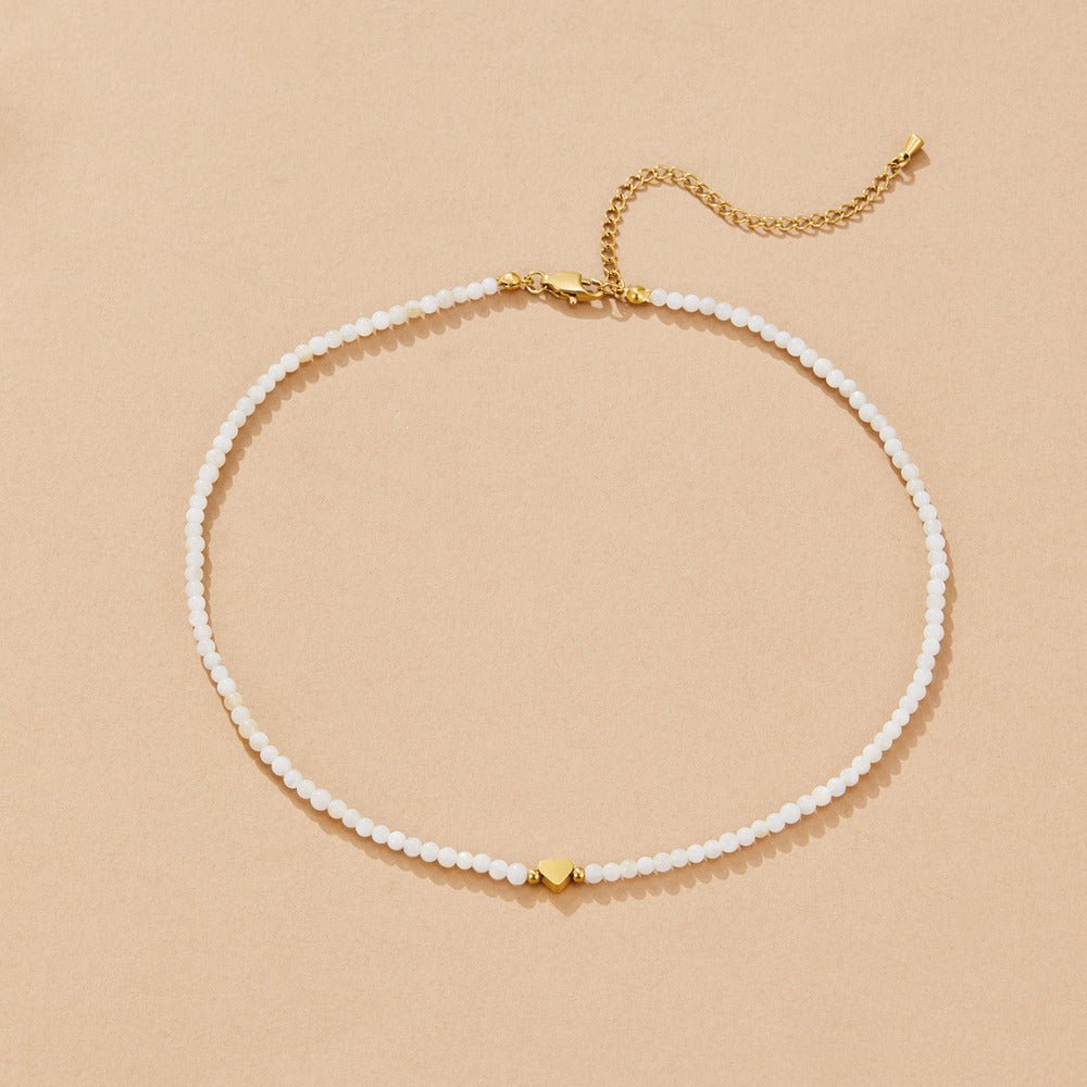 White Selene Bead Necklace