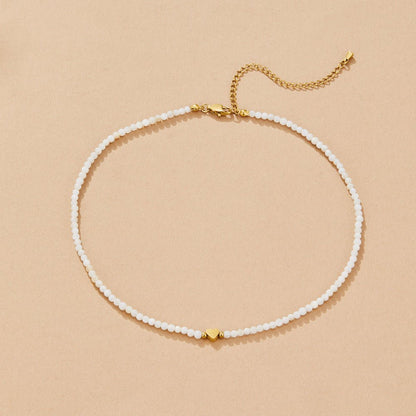 White Selene Bead Necklace