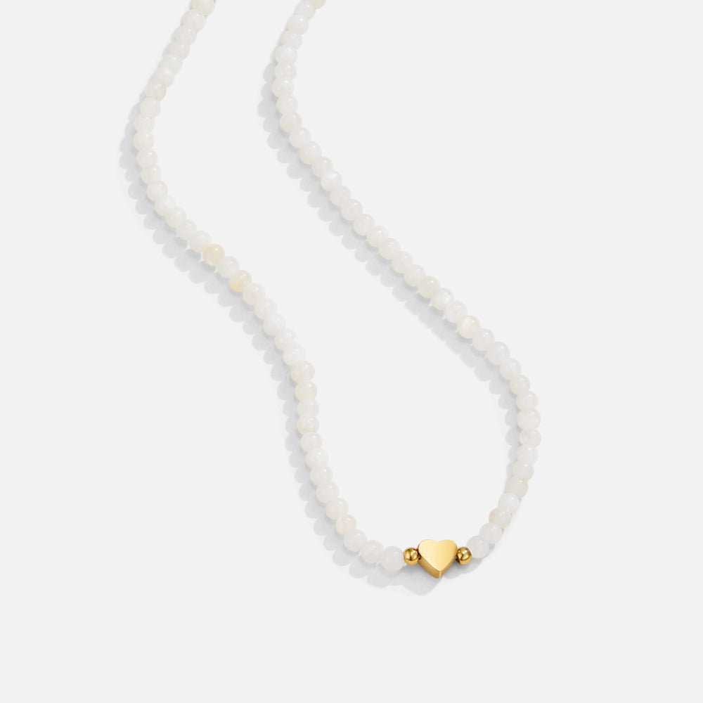 White Selene Bead Necklace