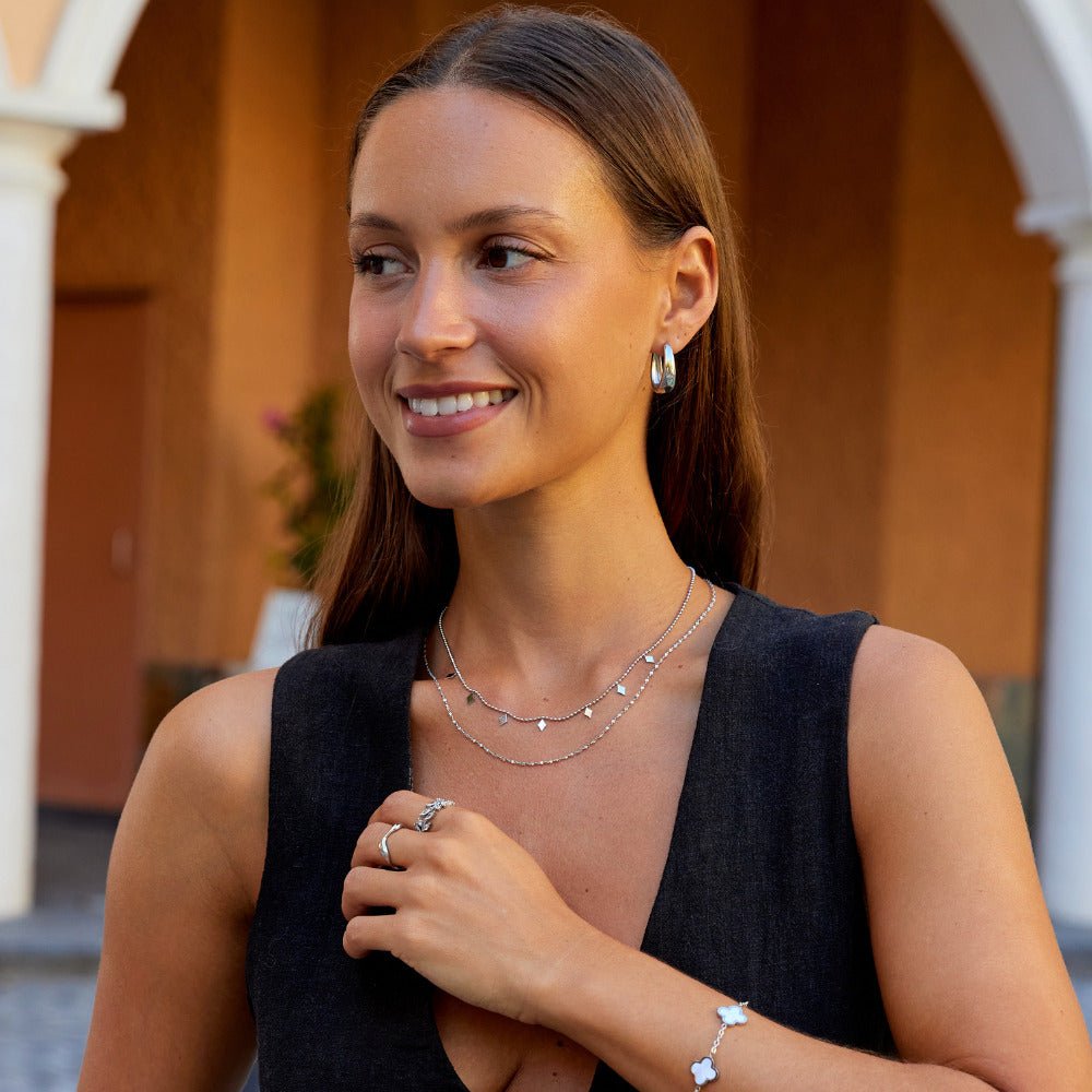 Willow Cubic Zirconia Drop Layered Necklace
