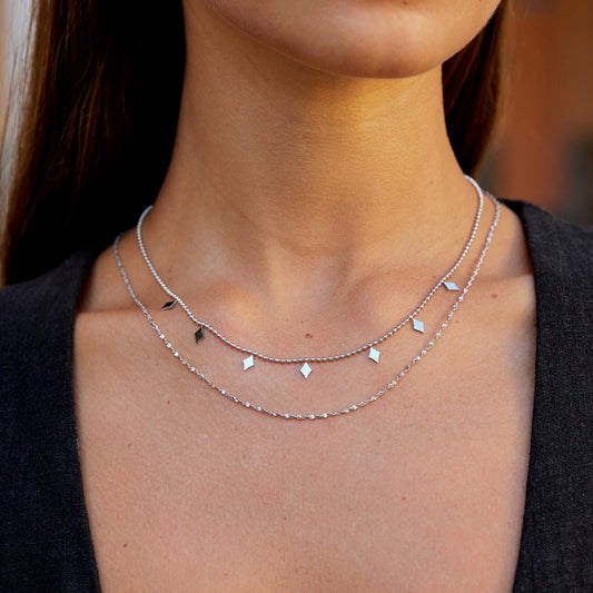 Willow Cubic Zirconia Drop Layered Necklace