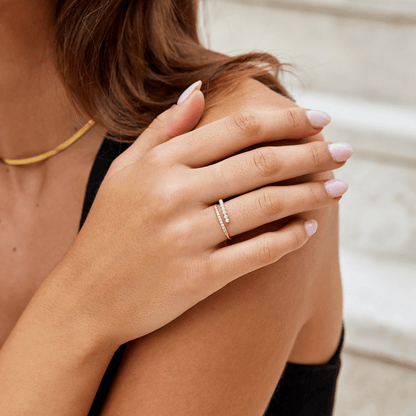 Pearl and Crystal Wrap Ring