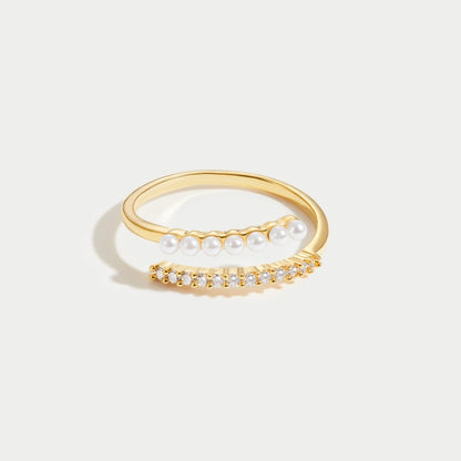 Pearl and Crystal Wrap Ring