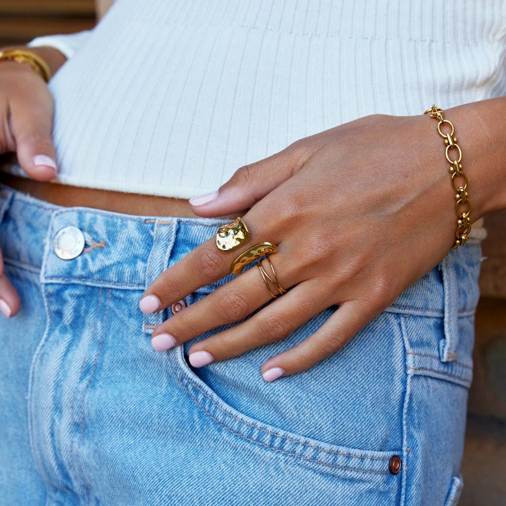 Yuna Geometric Gold-Tone Ring