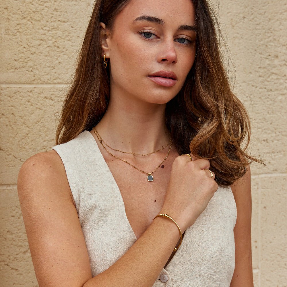 Yuri Gold-Tone Beaded Bangle
