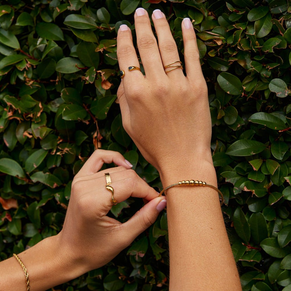 Yuri Gold-Tone Beaded Bangle