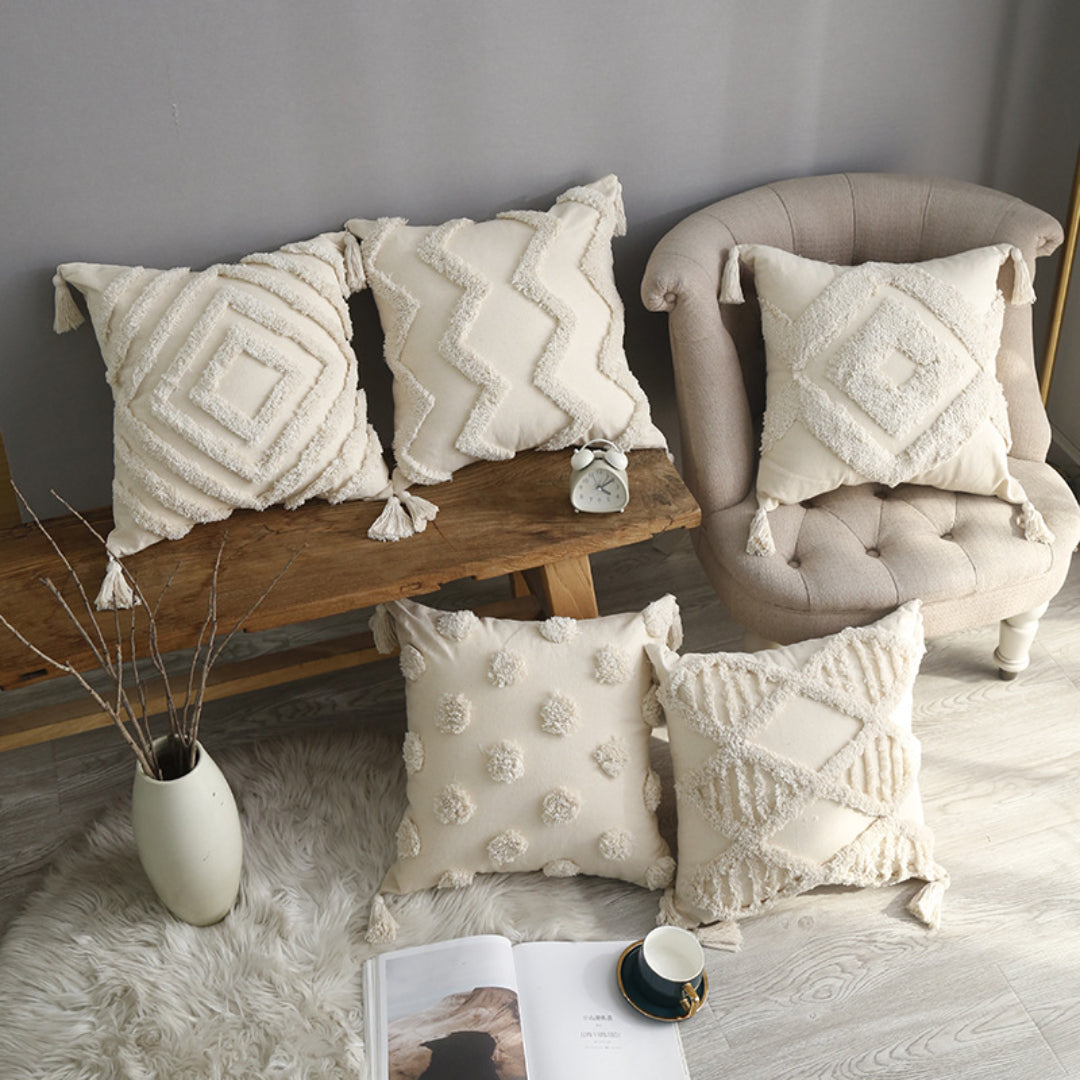 Bohemian tufted Cushion Cover